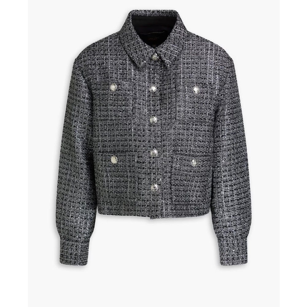 Maje Black and silver Tweed jacket